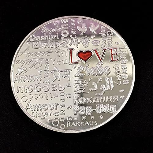 1pcs prigodni novčić pozlaćen srebrni novčić 2019 Love Love Coin Virtual CryptoCurrency 2021 Sakupljanje sabirnika sa zaštitnim poklopcem