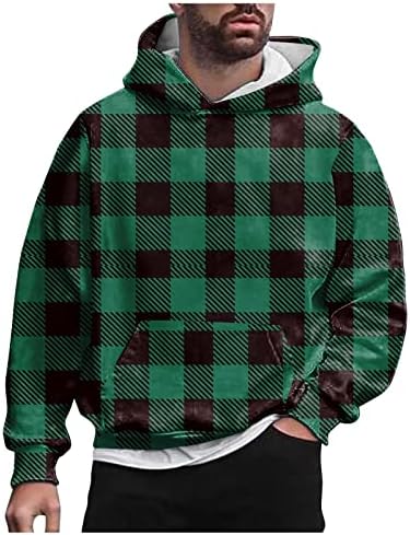 Saxigol predimenzionirana kapuljača,karirani štampani labavi pulover lagani duksevi, veliki i visoki dugi