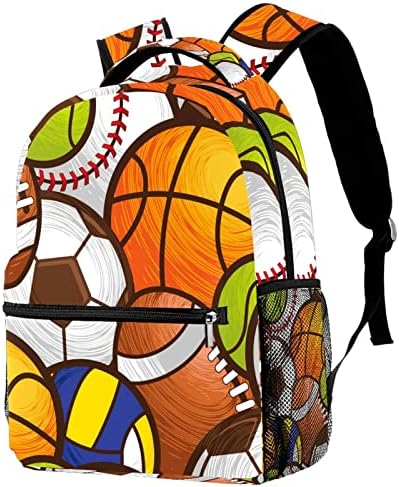 Javenproeqt Casual Backpack Basketball Bookbag Karakteristike sobni kapacitet i podesivi kaiš, višebojni, 11,5 x 8 x 16 inča