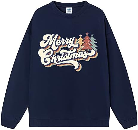 Slatka dukserica Crewneck Merry Božićne košulje za zgušnjavanje Moderne atletičke duhovinske majice za žene
