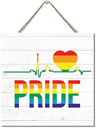 Pride Rainbow Pride Drveni znak LGBTQ Rainbow Gay Pride Viseći znak Drveni viseći znak Rustikalno drvo Znak