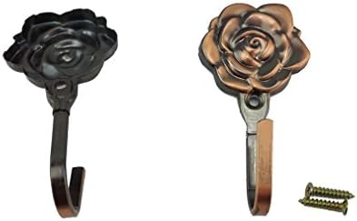 Yueton® paket od 2 vintage ruže uzorak kaputa ručni ručnik jedno kuka metalni vješalica zidna nosača