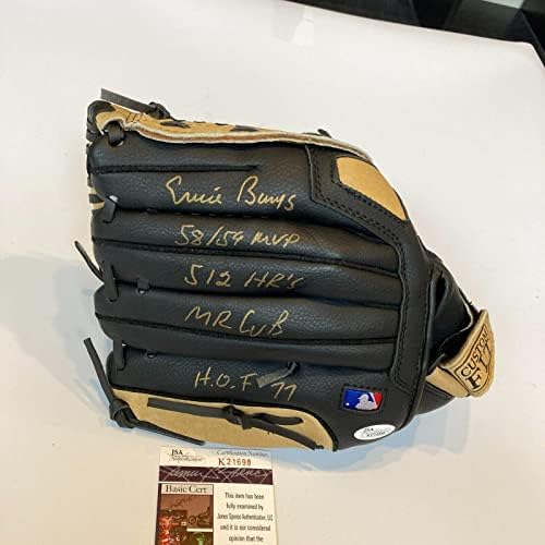 Ernie Banks potpisao teško upisan karijeru Stat bejzbol rukavica JSA COA-Autogramed MLB rukavice