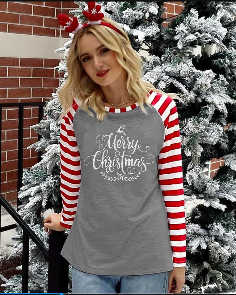 Sretan božićna košulja ženske božićne posude za majice Xmas Ploče za spajanje base baseball