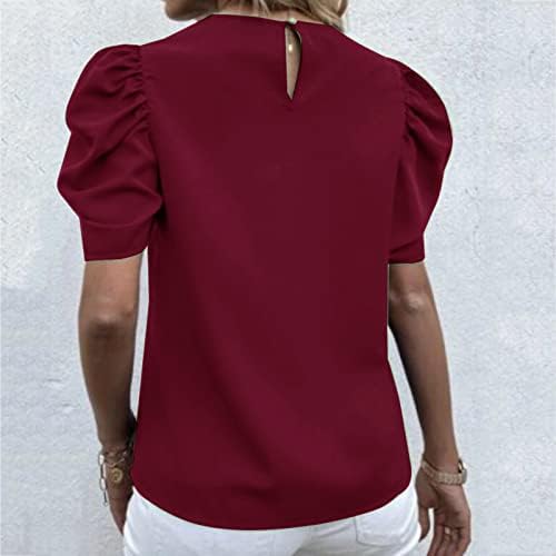 Ženske dressy vrhove i bluze Majice na listu Majice Ljeto Loose Fit Crew Crt Tops Fashion 2023 Poslovna povremena bluza