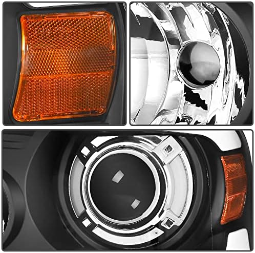 Scitoo sklop farova odgovara Fordu za F-150 2004-2008 prednja lampa u crnom kućištu Amber Reflector Clear Lens