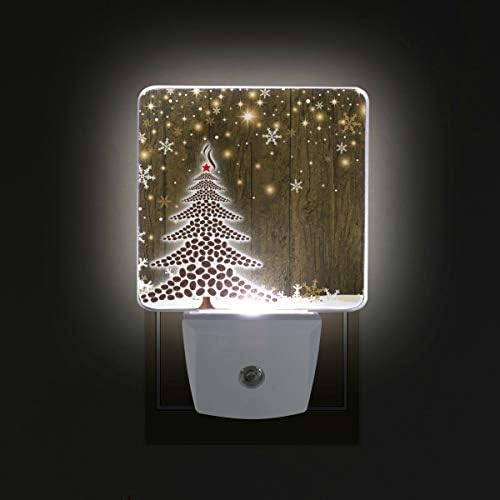Naanle Set od 2 zrna kafe božićno drvce sa pjenušavim pahuljicama zvijezda na Grunge sivo smeđe drvo dizajn