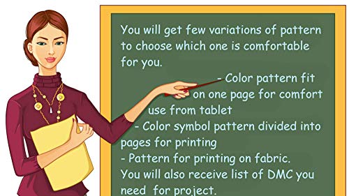 Cross Stitch Patterns PDF, slatka štampati Moderm broje lako Cross Stitch dizajn za početnike, jednostavan
