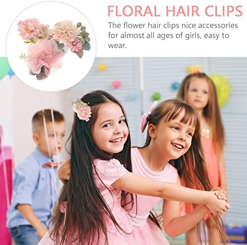GALPADA 3kom cvjetna kopča za kosu ukosnice za male djevojčice ručno rađena cvjetna mašna za kosu potpuno
