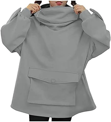 Tantisy ženska dukserica za hoodie šivanje trodimenzionalnog gornjeg odjeće džep simpatični dizajn Osnovni