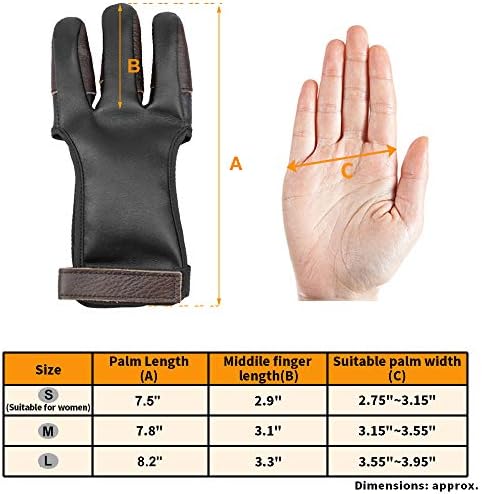 KRATARC Streličarska rukavica zaštitnik prstiju s tri prsta jezičak kožna zaštita lagana kompaktna za lovački luk