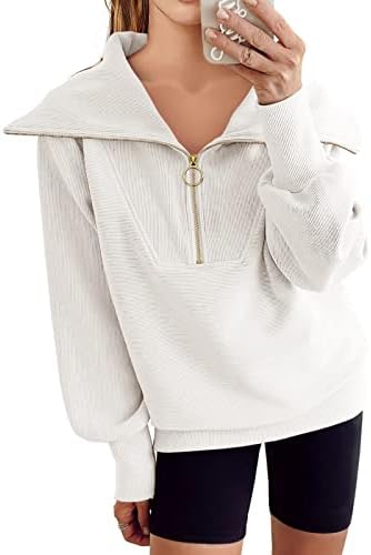 Anrabess Womens 2023 Jesen modni prevelizirani kvart Zip pulover Dukserice Hoodie za teen Girls Trendy Y2K