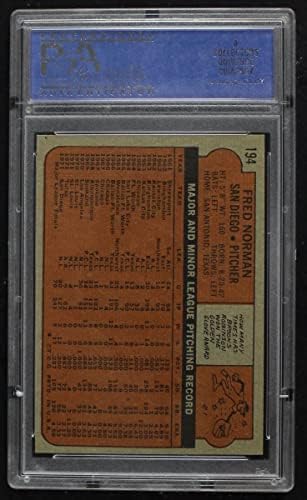 1972 FAPPS # 194 Fred Norman San Diego Padres PSA PSA 8.00 PADRES