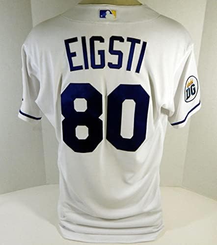 2020 Kansas City Royals Ryan Eigsti # 80 Igra izdana Bijela Jersey DG Patch 46 45 - Igra Polovni MLB dresovi