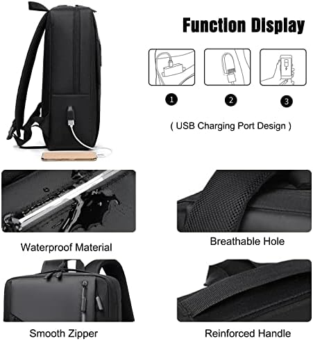 Fandare Slim Laptop ruksak Travel Business Runcsack sa USB punjenjem Port Višekologa Daypack uklapa 15,6