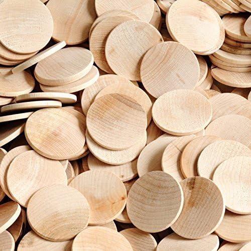 Drveni diskovi i prazni žetoni za zanate 1-1/2 x 1/8 inča drveni novčići pakovanje od 500 nedovršenih drvenih