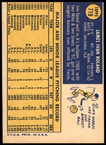 1970. topps # 719 Jim Roland Oakland Atletics Dobar atletika