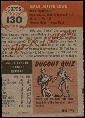 1953. TOPPS # 130 Turk Lown Chicago Cubs VG / EX MUBI