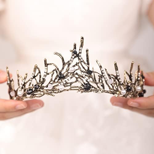 Wekicici Tiaras barokne vjenčane krune kristalni biser princeza kraljica kruna Vintage traka za glavu za