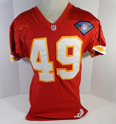 1994 Kansas Chiefs Matt Gay # 49 Igra Polovni crveni dres 35 godina 75. posteljina 395 - nepotpisana NFL igra rabljeni dresovi