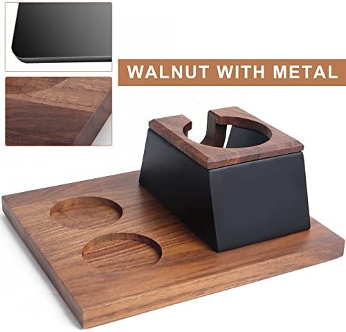Walnut Espresso Tamping Mat,metalni 58mm portafilter držač za skladištenje, espresso pribor za Kafe Bar,