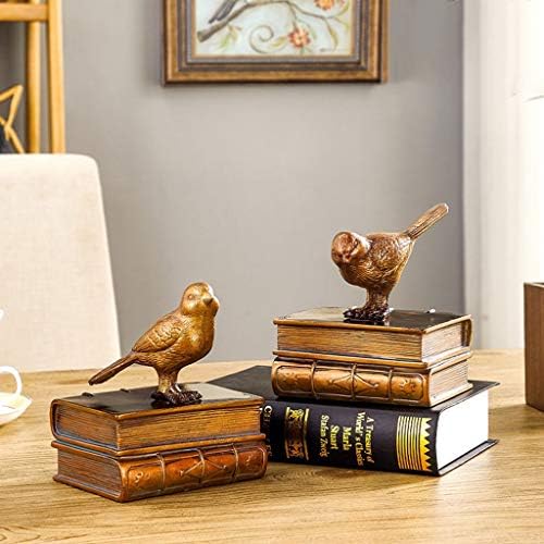 U / N Bird Bookend, nosači za knjige za kućni ured dekoracija police za knjige, 1 par, smola, zlato