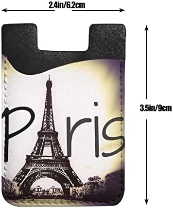 Tower Love Paris Telefon Torbica za karticu, PU kožna samoljepljiva ID kreditne kartice za 2,4x3,5 inčni