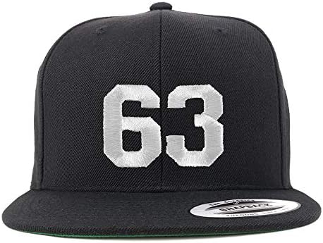 Trendy Odjeća Broj 63 Bijeli navoj izvezeni ravni račun Snapback Baseball kapa
