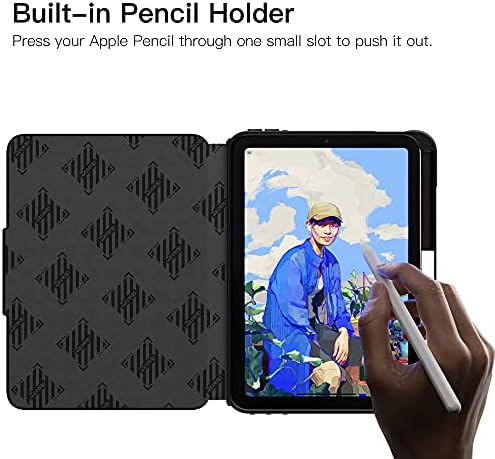 Ztotopcaze New iPad Mini 6 Case 2021, [5 magnetskih stalak za zaštitu od cijelog tijela sa držačem olovke i funkcija automatskog buđenja i spavanja za iPad Mini 6th generaciju 8,3 inča, crna