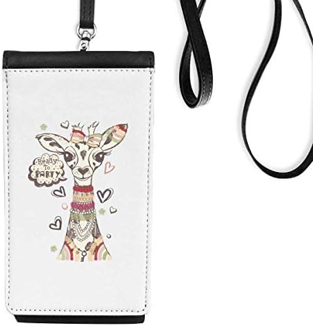 Giraffe crtani životinja šareni telefon novčanik torbica viseće mobilne torbice crni džep