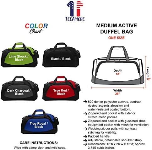 Custom Sport Duffel Bag Dodajte svoj izvezni tekst srednjeg aktivnog sportskog teretana Travel Duffel Bag