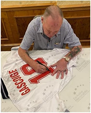 Ekskluzivna memorabilija Paul Galcoigne potpisao je Englesku 1990 nogometni dres. Superiorni okvir