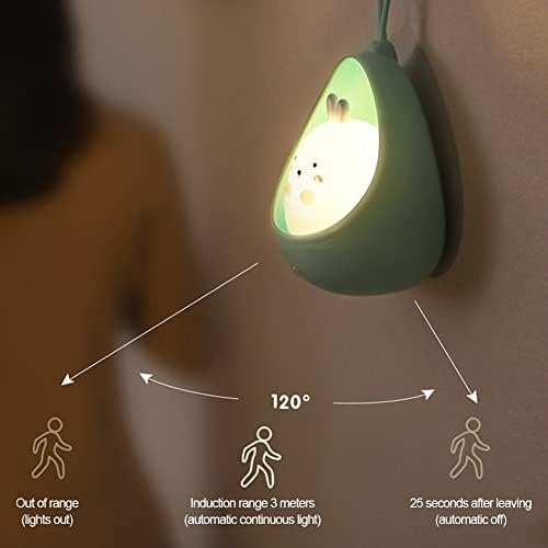 Wxlaa pametno noćno svjetlo senzor pokreta toplo svjetlo USB punjiva slatka životinjska LED stolna lampa