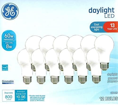 GE Daylight LED Sijalice, 8 W hladno Energizirajuće svjetlo, standardni oblik sijalice, Srednja baza, zatamnjiva