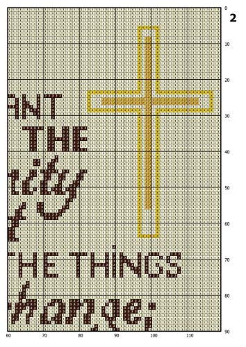Cross Stitch uzorak PDF, Serenity Prayer dizajn ukrštenih šavova, vjerski katolički Broj jednostavan subverzivni