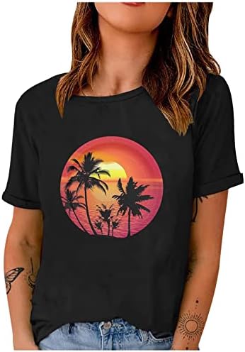 Sunset Beach shirts za žene na plaži Palm Thirt Funny ljetni havajske za odmor T-majice Poklon za teen djevojke