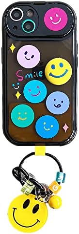 Nzjasy slatka višebojni osmeh privjesak telefon slučaj Kompatibilan sa iPhone 14 modni lijep Smiley Flip