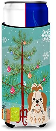Caroline's bysures BB4212MUK veseli božićno drvcu Shih tzu crvena bijela ultra Hugger za tanke limenke,