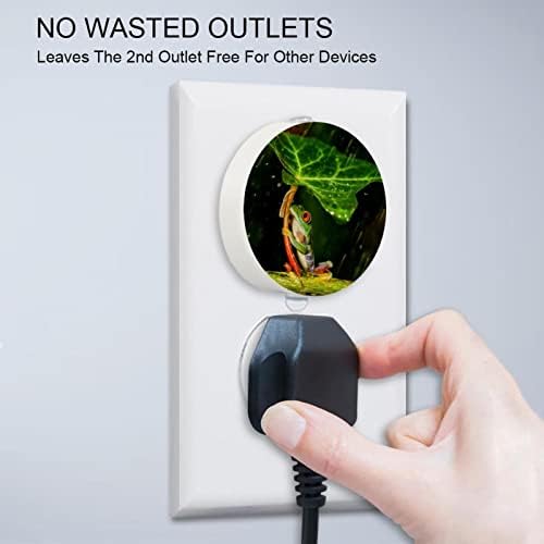 2 paket Plug-in Nightlight LED noćno svjetlo Crvenooka žaba sa senzorom sumraka do zore za dječiju sobu,