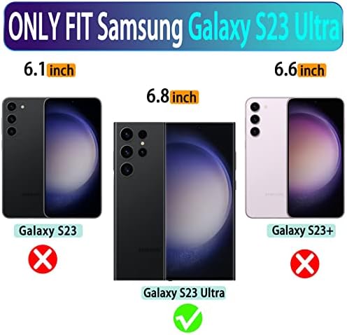 VANAVAGY Galaxy S23 Ultra 5G torbica za novčanik za žene i muškarce,Samsung S23 Ultra Flip kožna futrola za mobilni telefon podržava bežično punjenje sa držačem kartice i ručnikom,Crna