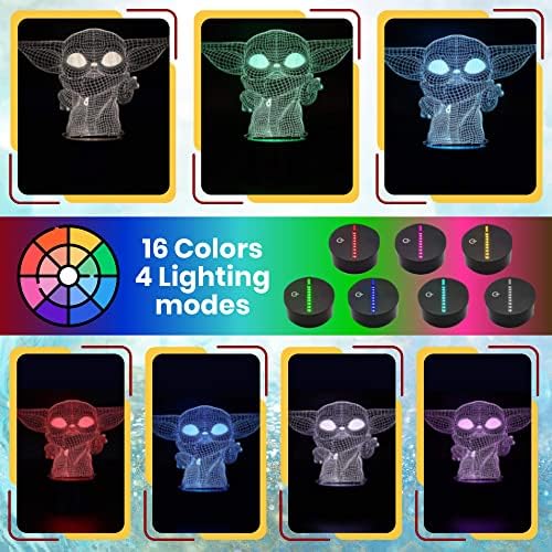 3d iluzija noćno svjetlo | 16 boja inspirisano 3d Hologramsko stolno svjetlo s daljinskim upravljačem za dječake i djevojčice / pokloni i igračke za rođendane i praznike