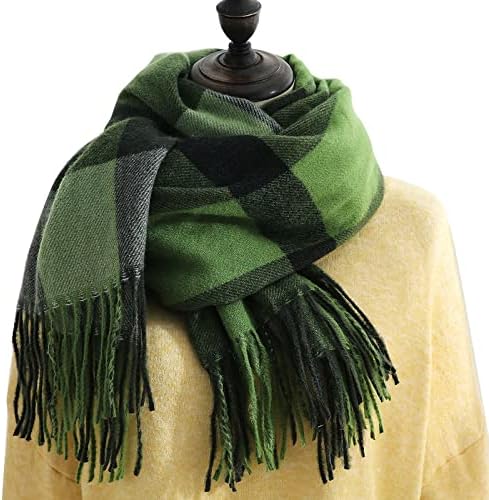 Bddviqnn šalovi za žene hladno vrijeme ženski jesen i zima šareni karirani šal za zgušnjavanje topli pokrivač s resama ženski šal