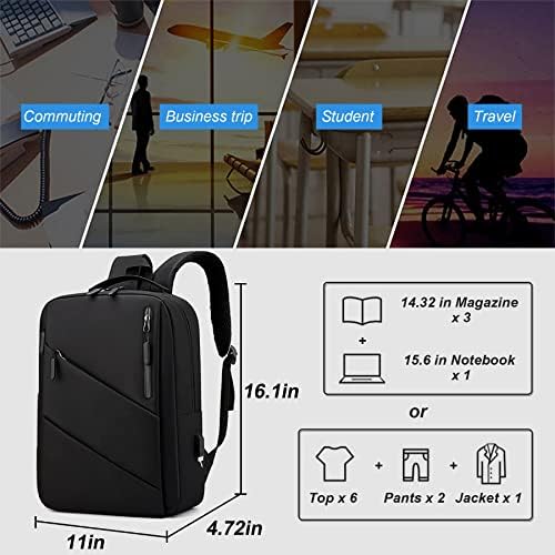 Aicmei laptop ruksak 16 inča sa USB priključkom za punjenje, izdržljiv backpack za prijenosnog računala za poslovne putovanja, poklon za laptop za studente za muškarce i žene