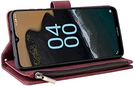 Lbyzcase Case za Nokia G400 5G sa utorima za kartice,Flip Folio Kickstand magnetno zatvaranje kožni Zipper novčanik narukvica za žene i muškarce poklopac kućišta za Nokia G400 5G 2022