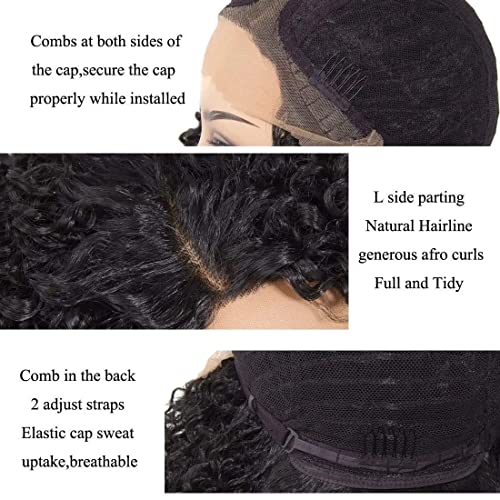 Top Remy lavanda ljubičasta Kinky Curly čipka prednje perike za crne žene sintetički 16 inčni l dio otporne