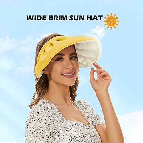 Komorebi ženski šešir za sunce Široki obod šešir za plažu ljetni UV zaštitni šešir za sunce 2 u 1 rolne