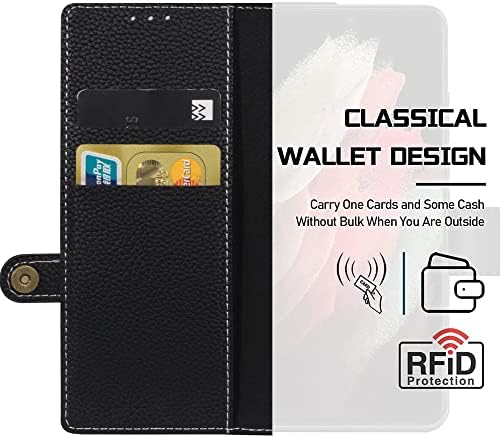Vitodo za Galaxy Z Fold 3 Case sa S olovkom, magnetskim odvojivim originalnim kožnim novčanikom Telefon