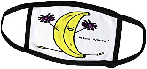 3drose Sandy Mertens food Designs-Cartoon of Cheering Banana-Face Covers