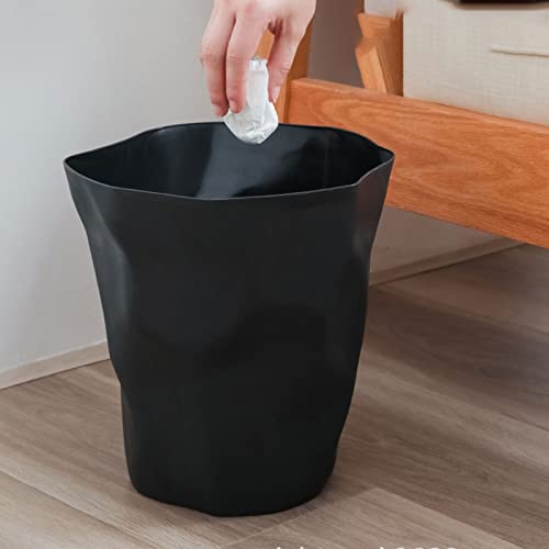 Allmro Male smeće limenke od poligona, jednostavne nepravilne kante za smeće mogu se postaviti od vreća za smeće, pogodno za kuhinju, dnevni boravak, spavaću sobu, kancelariju i uredske kante (boja: crna, veličina: