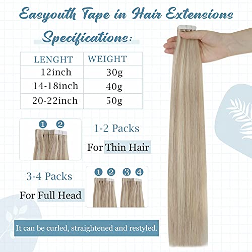 Easyouth ekstenzije za kosu od jedne potke prava ljudska kosa i jedna traka za pakovanje u ekstenzijama